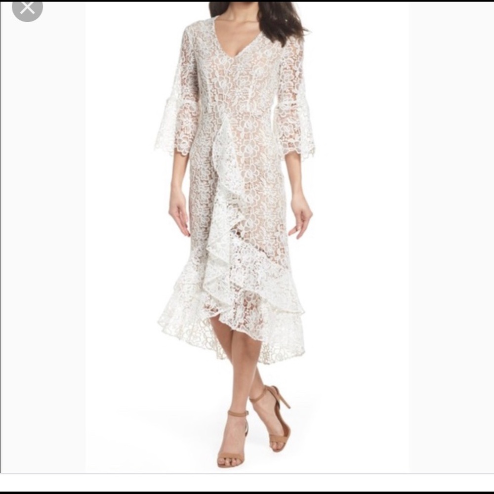 White crochet lace dress